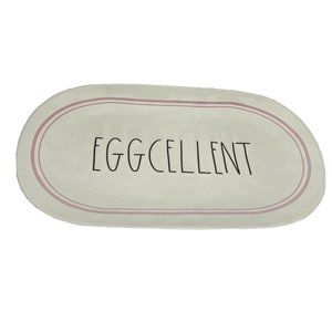 Rae Dunn EGGCELLENT Egg Oval Platter Tray serving plate Easter bunny spring